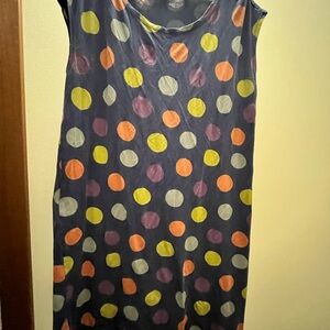 Navy Polka Dot Gudrun Sjödén Sleeveless Dress with Multicolor Dots
